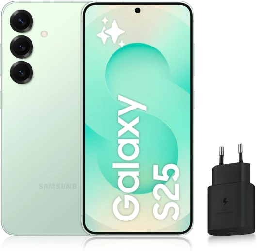 Galaxy S25, Smartphone Android 5G avec Galaxy AI, 128 Go, Chargeur secteur rapide 25W inclus, Smartphone déverrouillé, Vert d’eau, Version FR 128 GB Vert d'eau