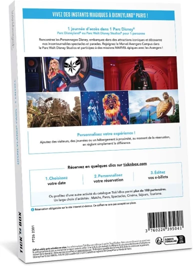 Ticketbox - Disneyland Paris - Journée pour 1 Personne (Adulte) - Coffret Cadeau - Idée Cadeau Divertissement